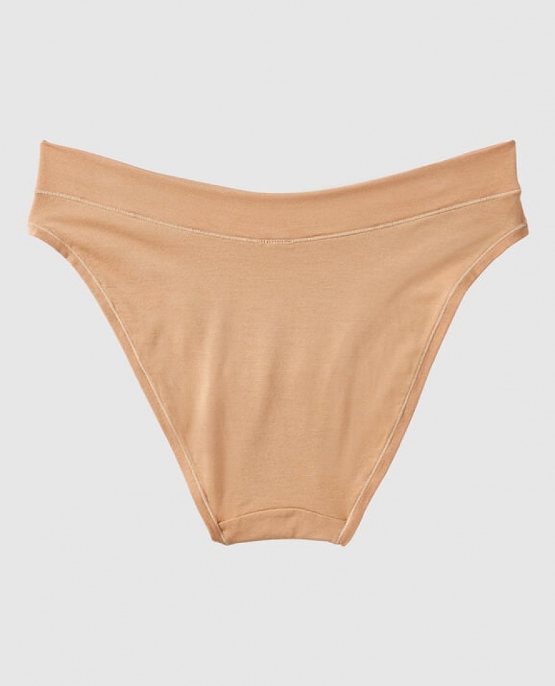 La Senza High Leg Bikini Panty Underwear Women Pecan | utw3InDE