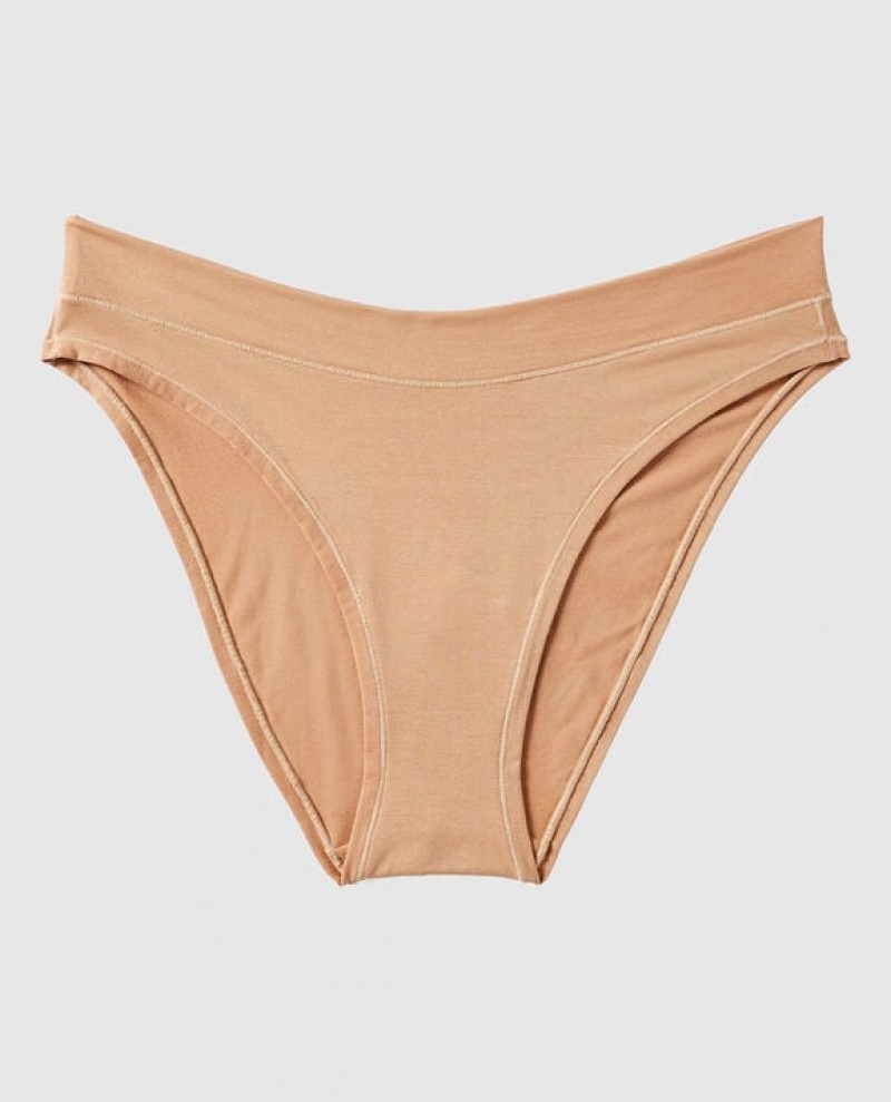 La Senza High Leg Bikini Panty Underwear Women Pecan | utw3InDE