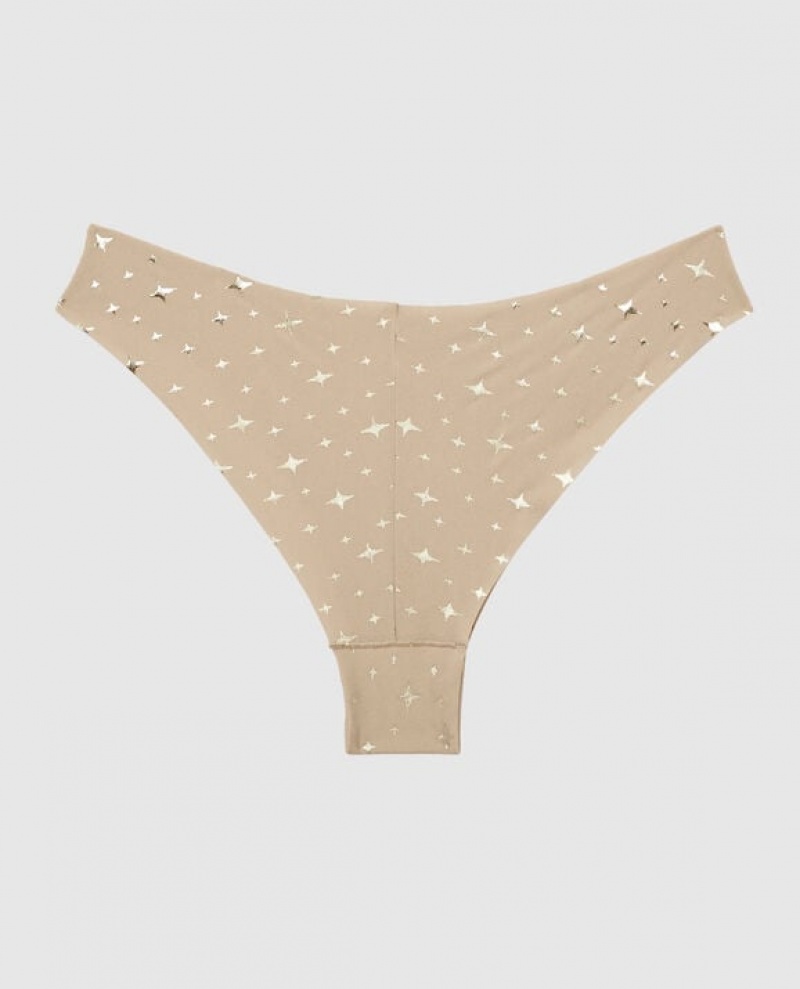 La Senza High Leg Cheeky Panty Underwear Women Stardust Sparkle Rosetan | V7BP8lIA