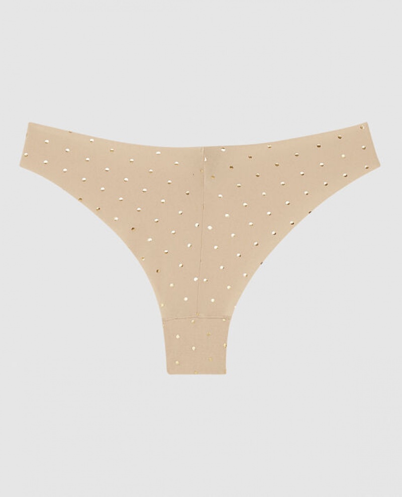 La Senza High Leg Cheeky Panty Underwear Women Foiled Dot Rosetan | US4yZK2G