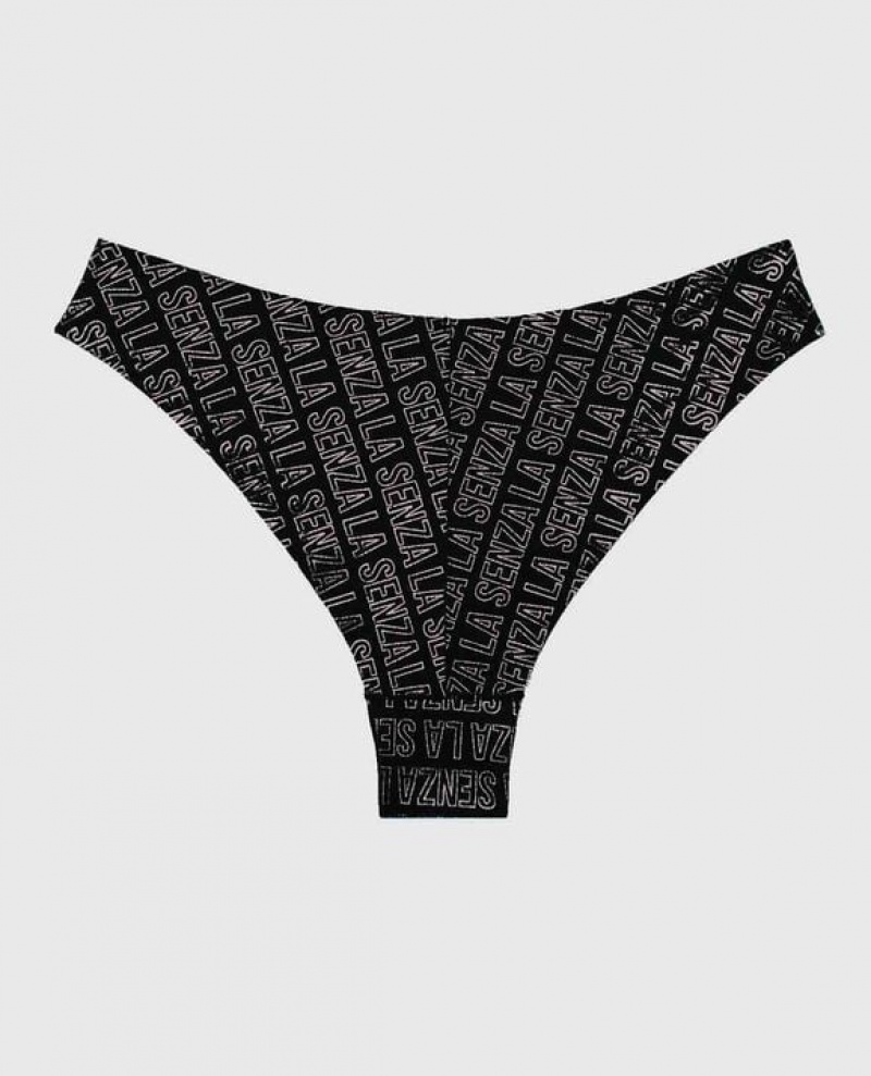 La Senza High Leg Cheeky Panty Underwear Women Black | uaFvwBHW