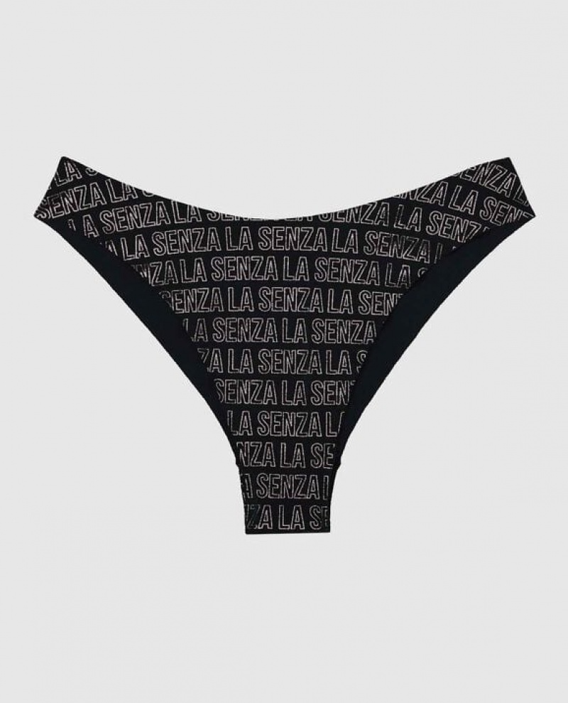 La Senza High Leg Cheeky Panty Underwear Women Black | u60pQfp4