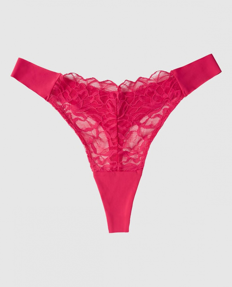 La Senza High Leg Thong Panty Underwear Women Sweet Raspberry | altzANK1