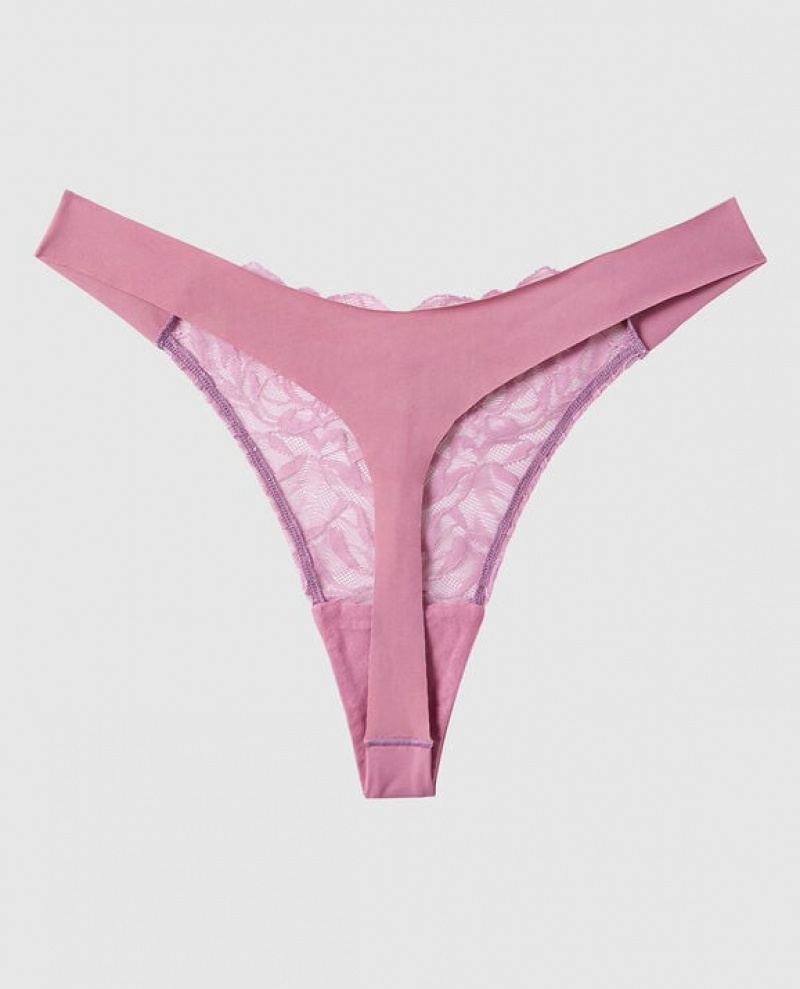 La Senza High Leg Thong Panty Underwear Women Rosecrush | idcG6ufY