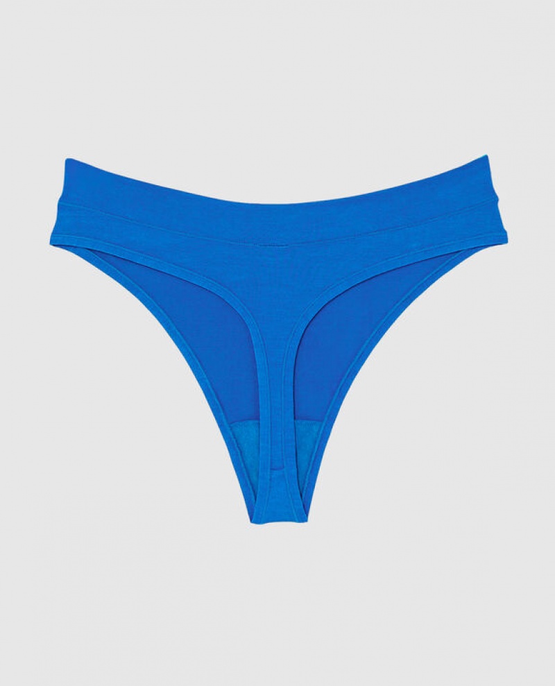 La Senza High Leg Thong Panty Underwear Women Deep Blue | mrsPDyRX