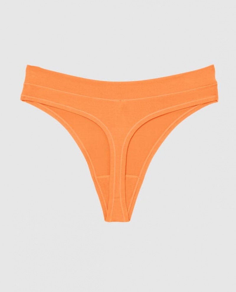 La Senza High Leg Thong Panty Underwear Women Apricot | eMXNMwEa