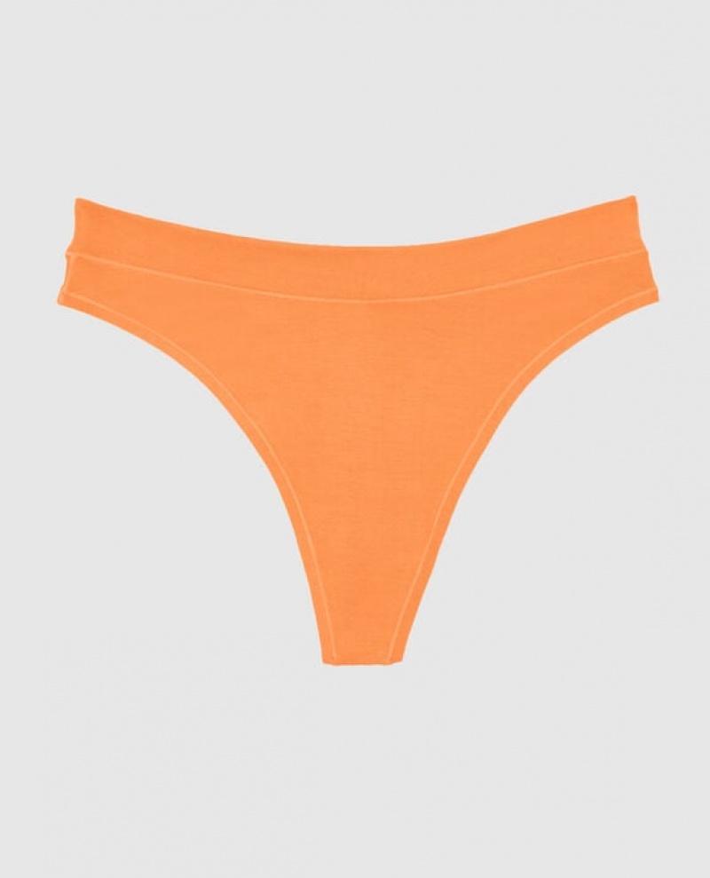 La Senza High Leg Thong Panty Underwear Women Apricot | eMXNMwEa