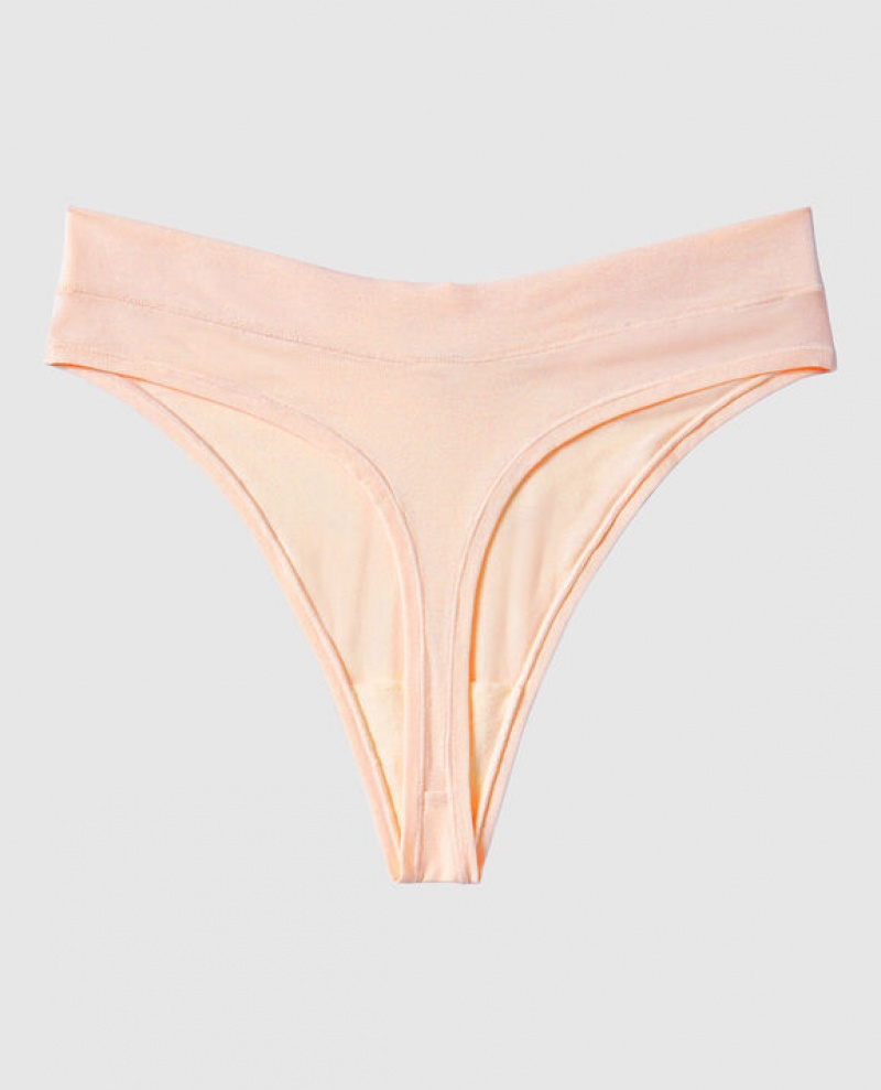 La Senza High Leg Thong Panty Underwear Women Pink | iwn0e0bJ