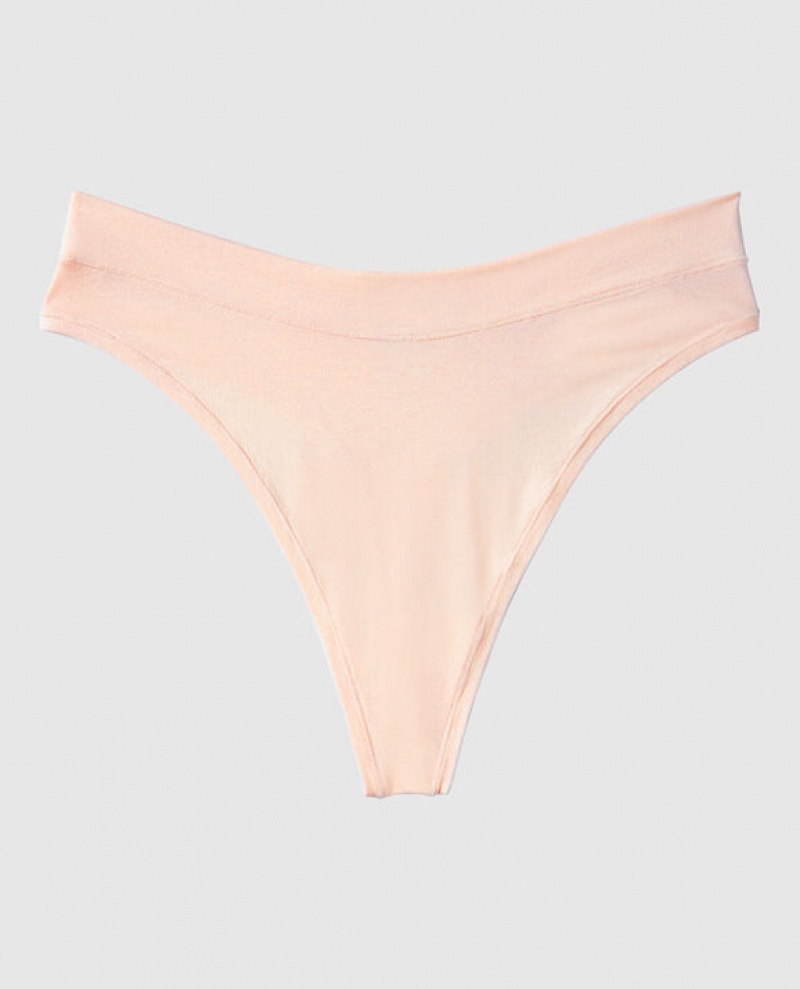 La Senza High Leg Thong Panty Underwear Women Pink | iwn0e0bJ