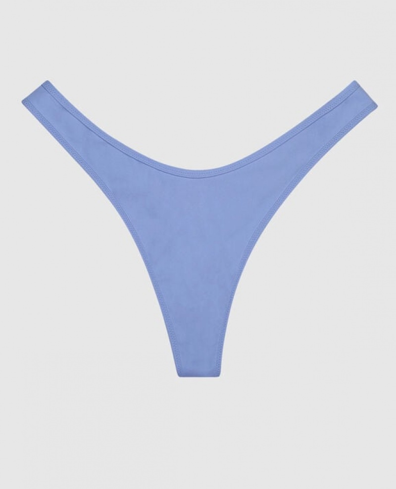 La Senza High Leg Thong Panty Underwear Women Blue | Ls8h4xiA