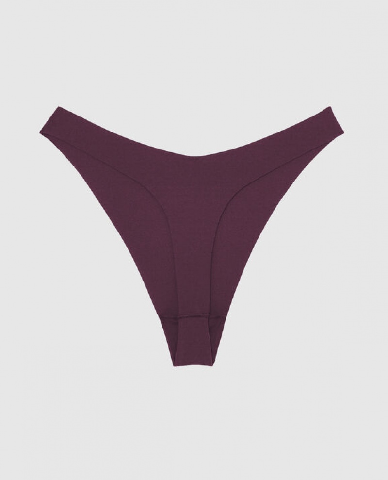 La Senza High Leg Thong Panty Underwear Women Purple | zMkkPKtZ