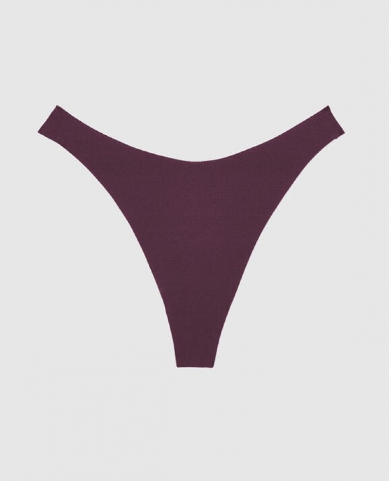 La Senza High Leg Thong Panty Underwear Women Purple | zMkkPKtZ