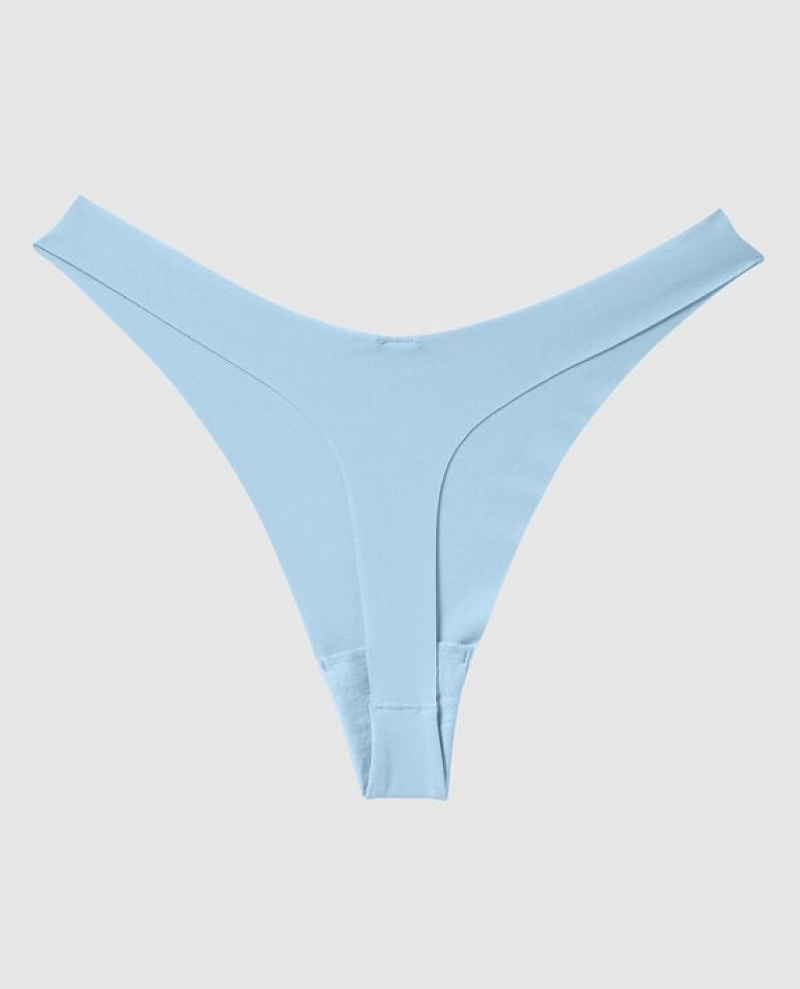 La Senza High Leg Thong Panty Underwear Women Blue | AGjqGbxa