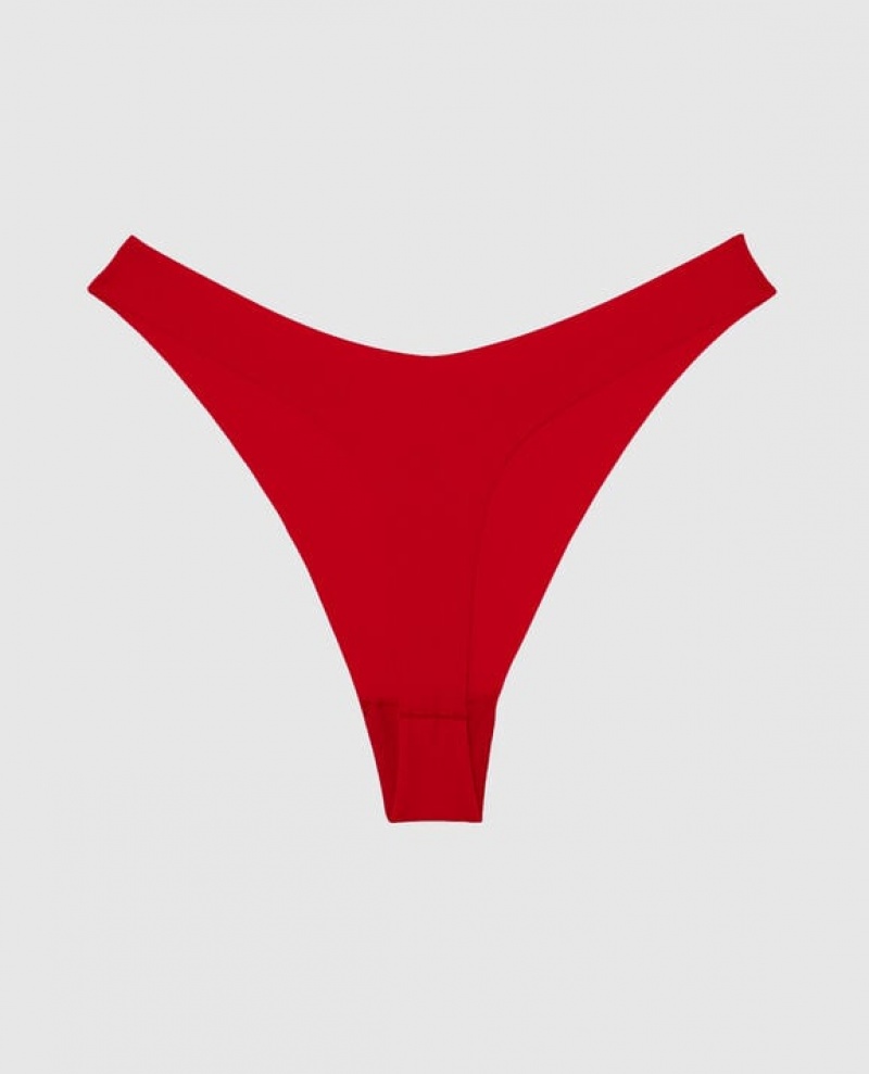 La Senza High Leg Thong Panty Underwear Women Red | c2cGzdF4