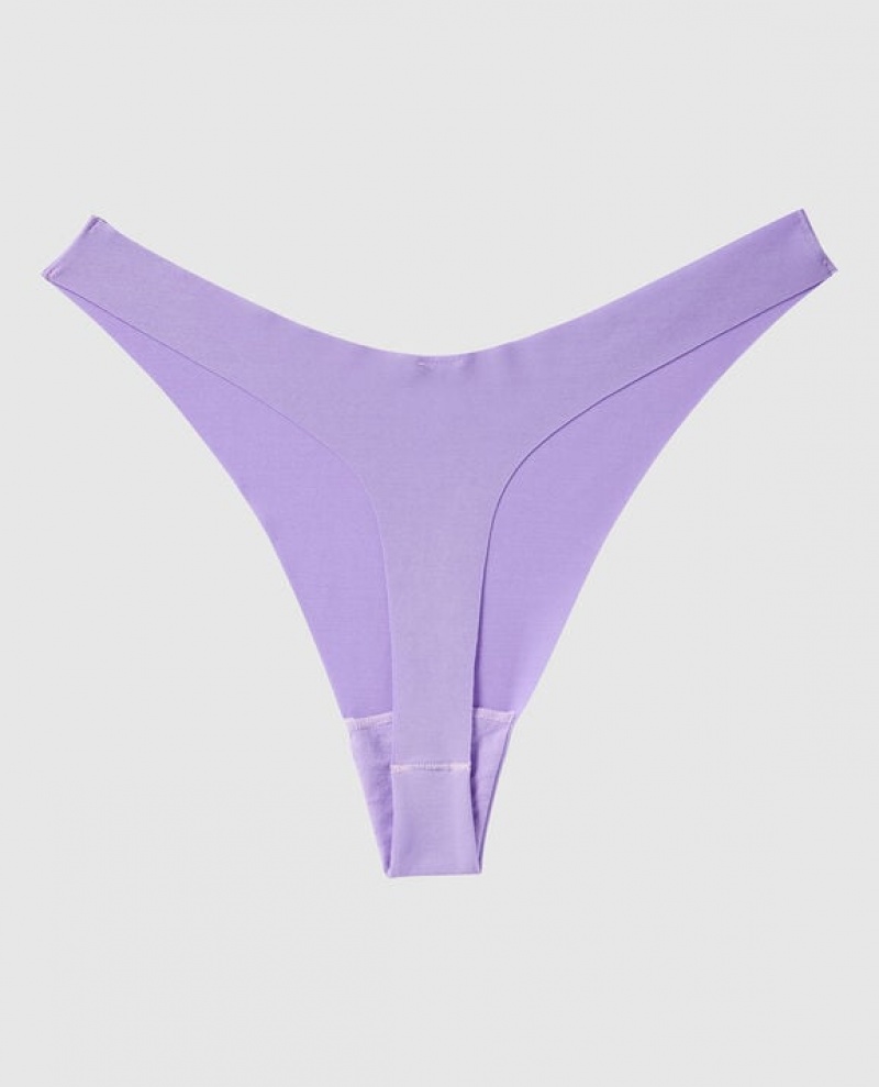 La Senza High Leg Thong Panty Underwear Women Purple Rose | Q31S48dM