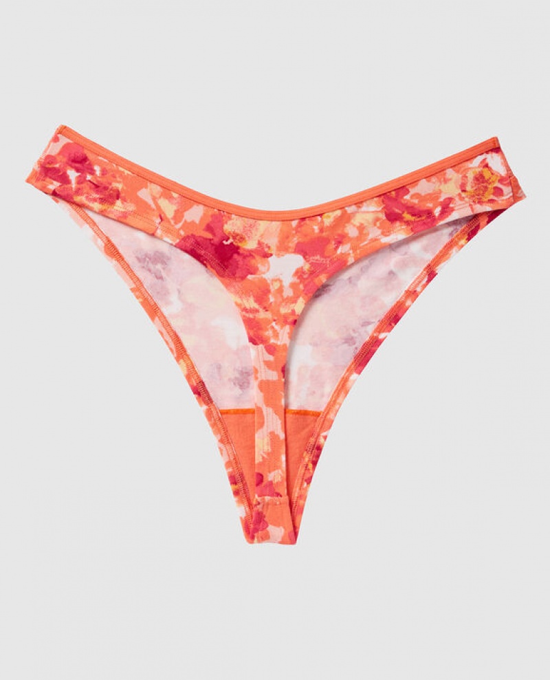 La Senza High Leg Thong Panty Underwear Women Coral | Gl9rklpu