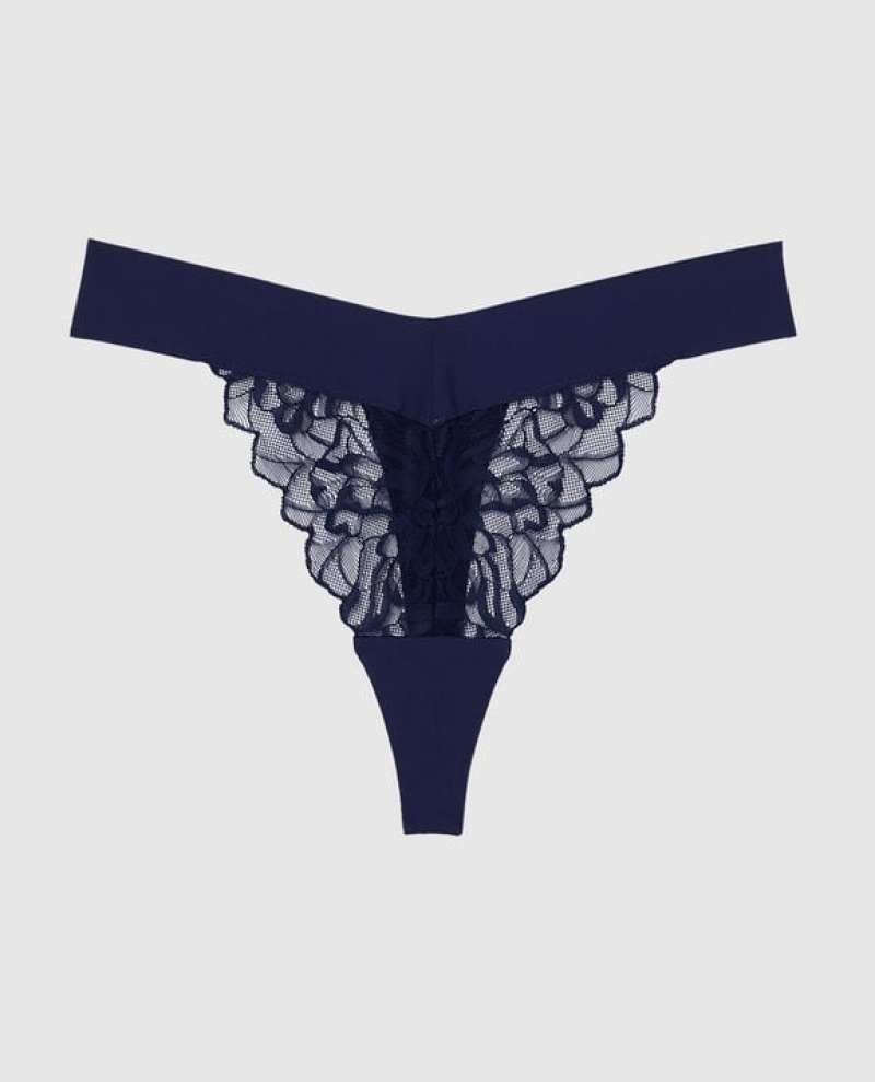 La Senza High Leg Thong Panty Underwear Women Ocean Cavern | b4VR6oT9