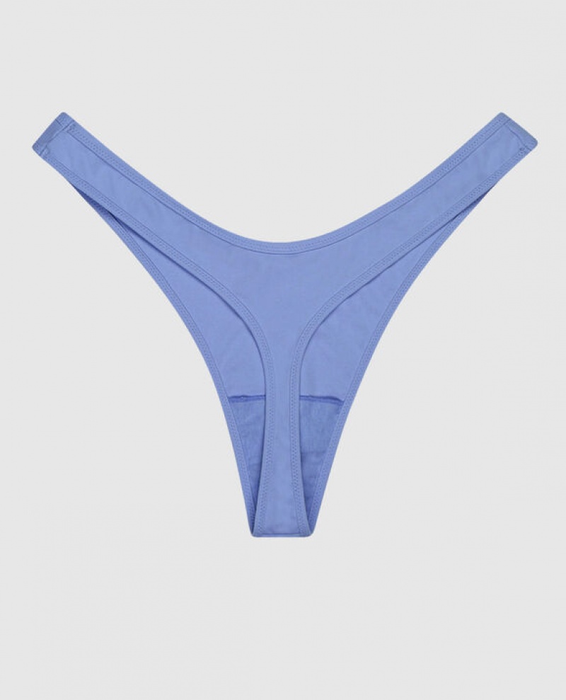 La Senza High Leg Thong Panty Underwear Women Blue | LQT6LtXs