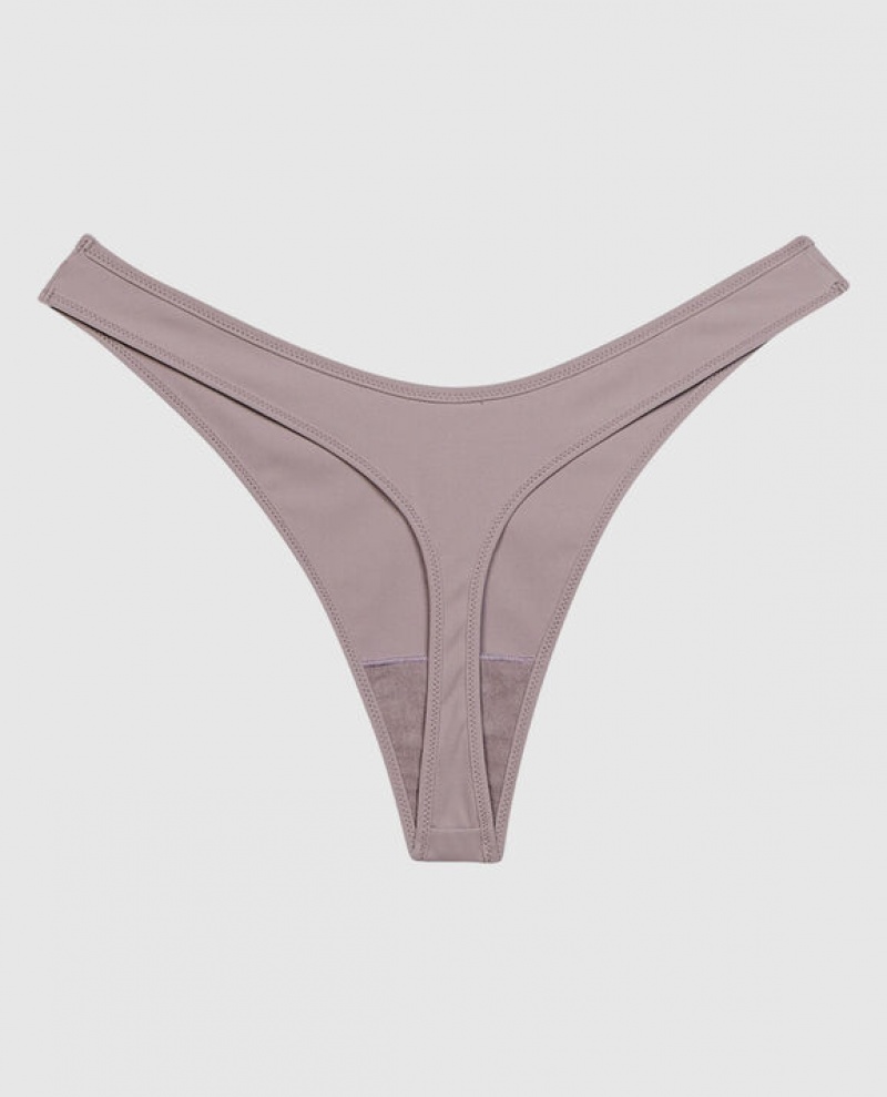 La Senza High Leg Thong Panty Underwear Women Winterberry | Y1I3gKj7