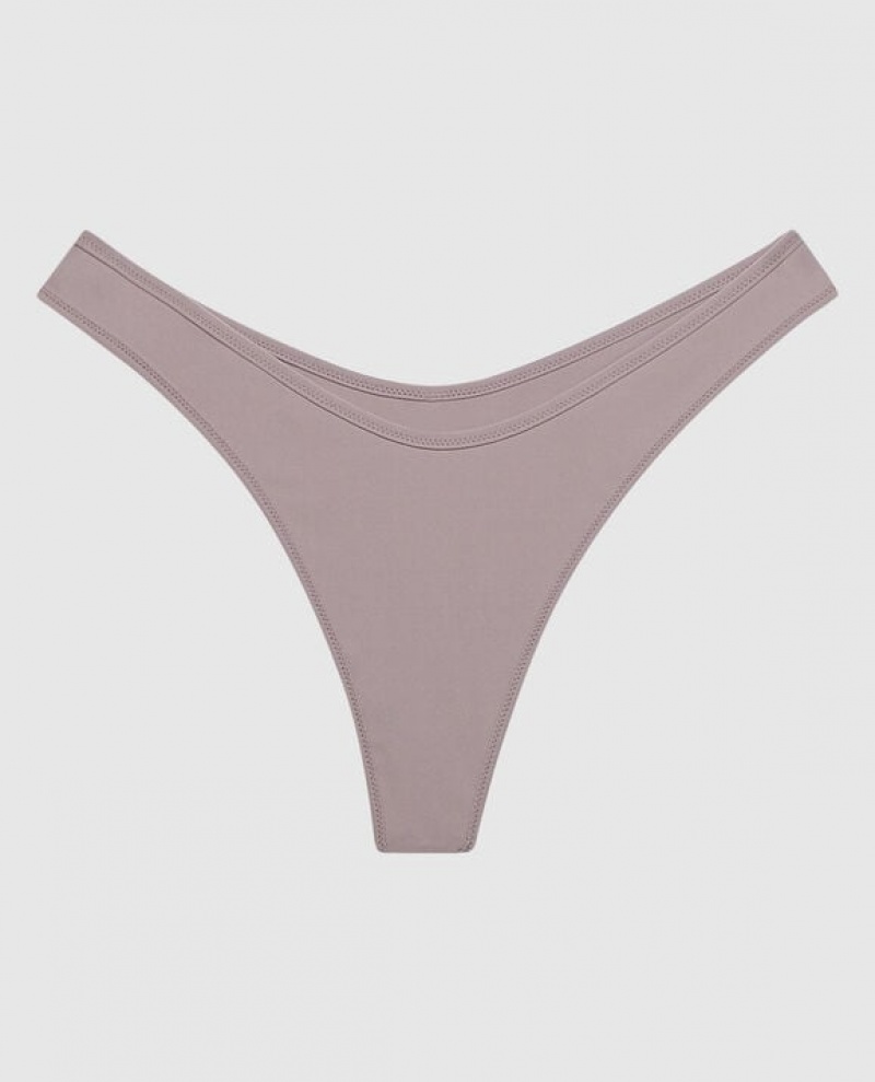 La Senza High Leg Thong Panty Underwear Women Winterberry | Y1I3gKj7