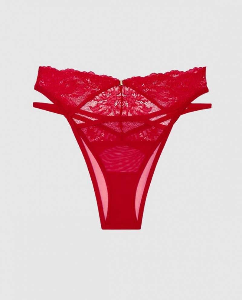 La Senza High Waist Cheeky Panty Lingerie Women Red | 0eQrtCi8