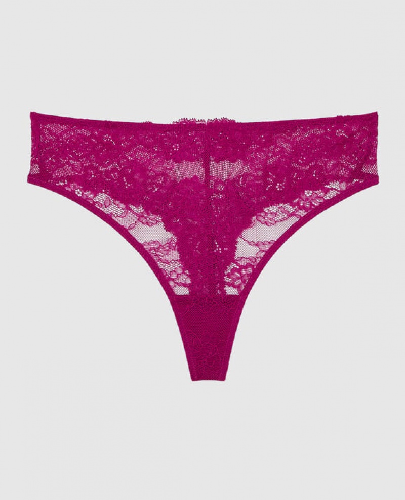 La Senza High Waist Thong Panty Underwear Women Pink | 1FwKL8zy