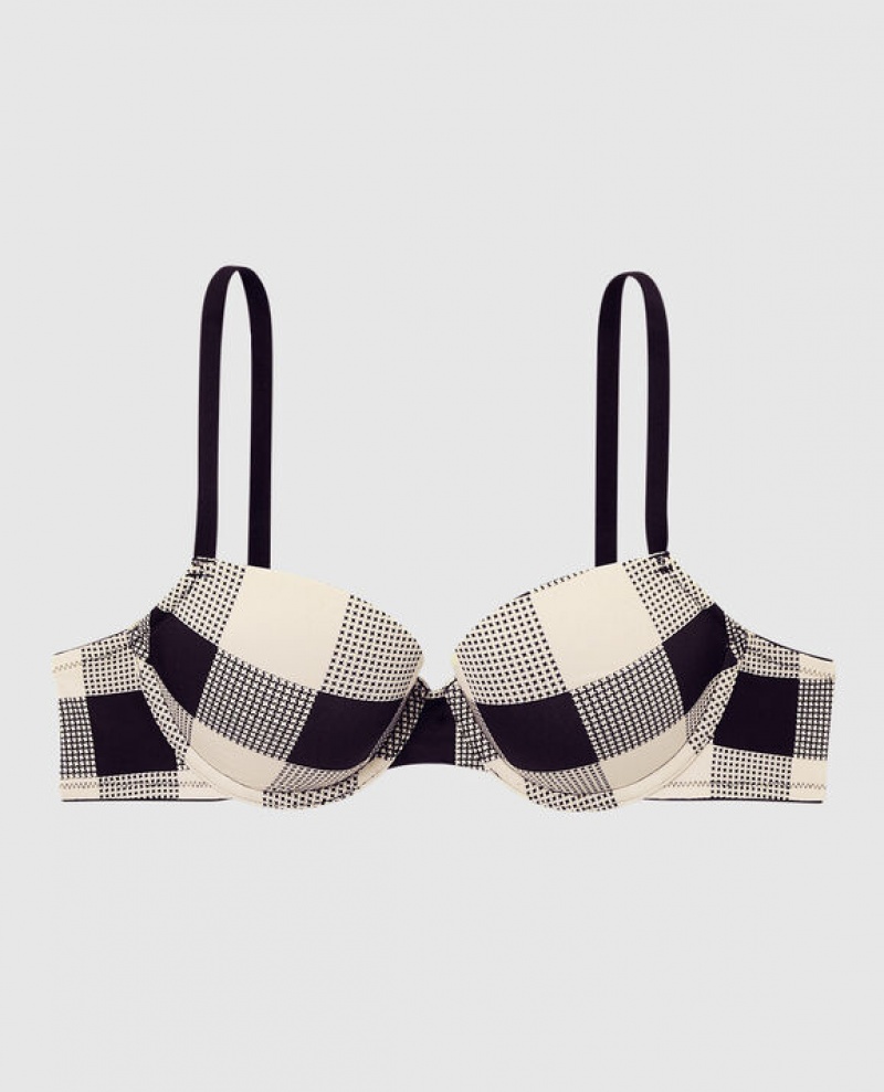 La Senza Lightly Lined Demi Bras Women Festive Check | MABszYkz