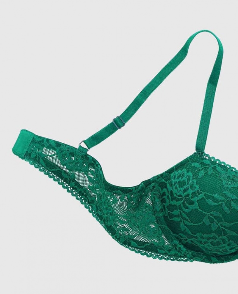 La Senza Lightly Lined Demi Bras Women Green | 5AJrSkzB