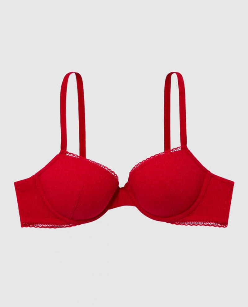 La Senza Lightly Lined Demi Bras Women Red | kjulLQhj