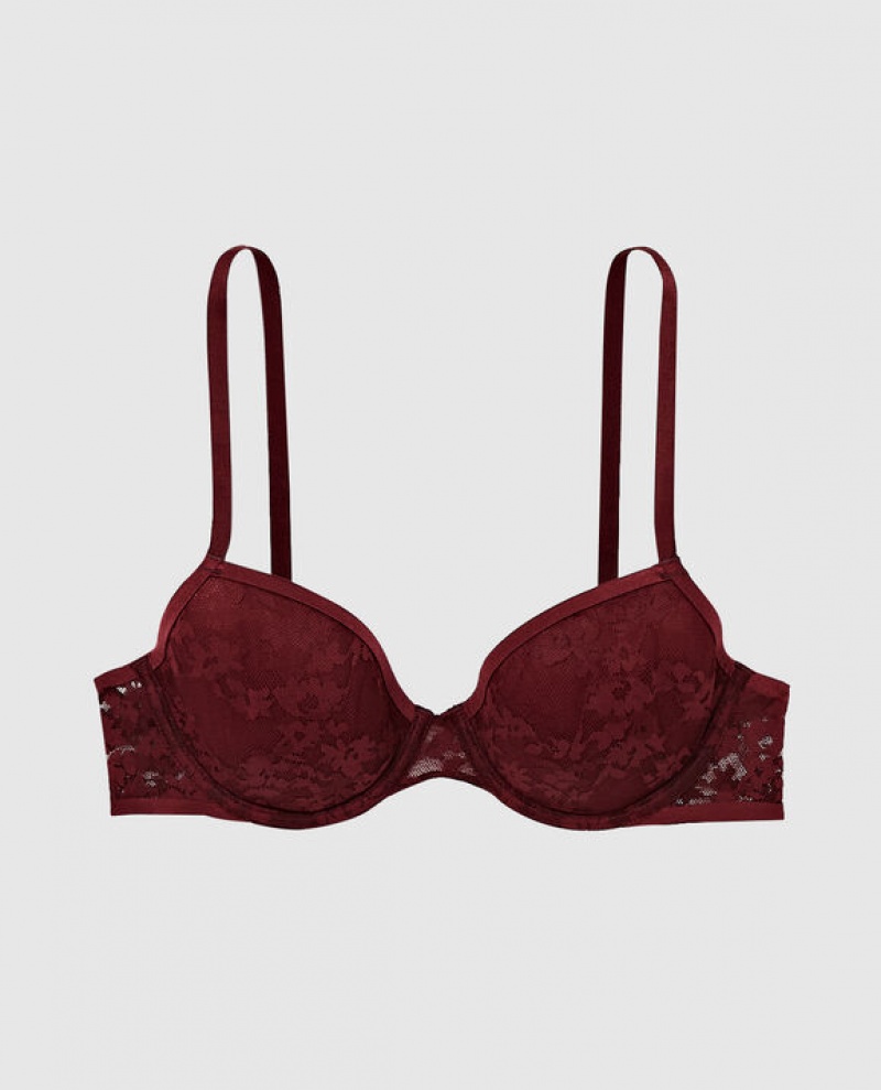 La Senza Lightly Lined Demi Bras Women Red Burgundy | RGEJ5rN1