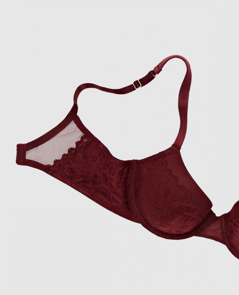 La Senza Lightly Lined Full Coverage Bras Women Red Burgundy | DtRNW3w1