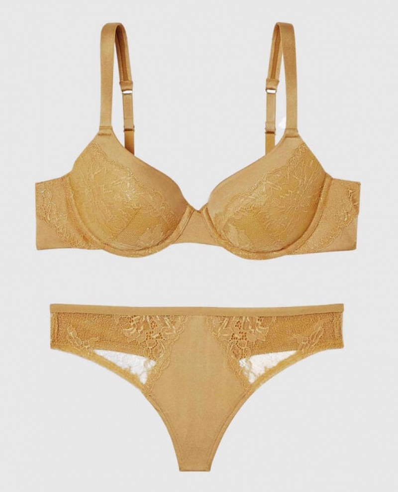 La Senza Lightly Lined Full Coverage Bras Women Gold | 3uSmF2mU