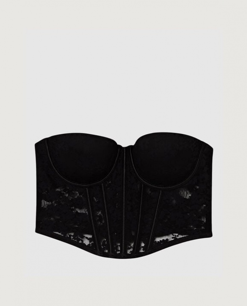 La Senza Lightly Lined Strapless Top Bras Women Black | vq8K4st4