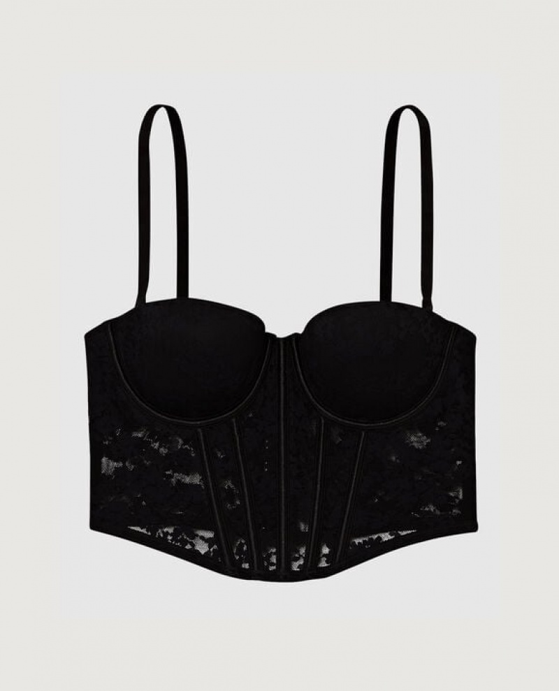 La Senza Lightly Lined Strapless Top Bras Women Black | vq8K4st4