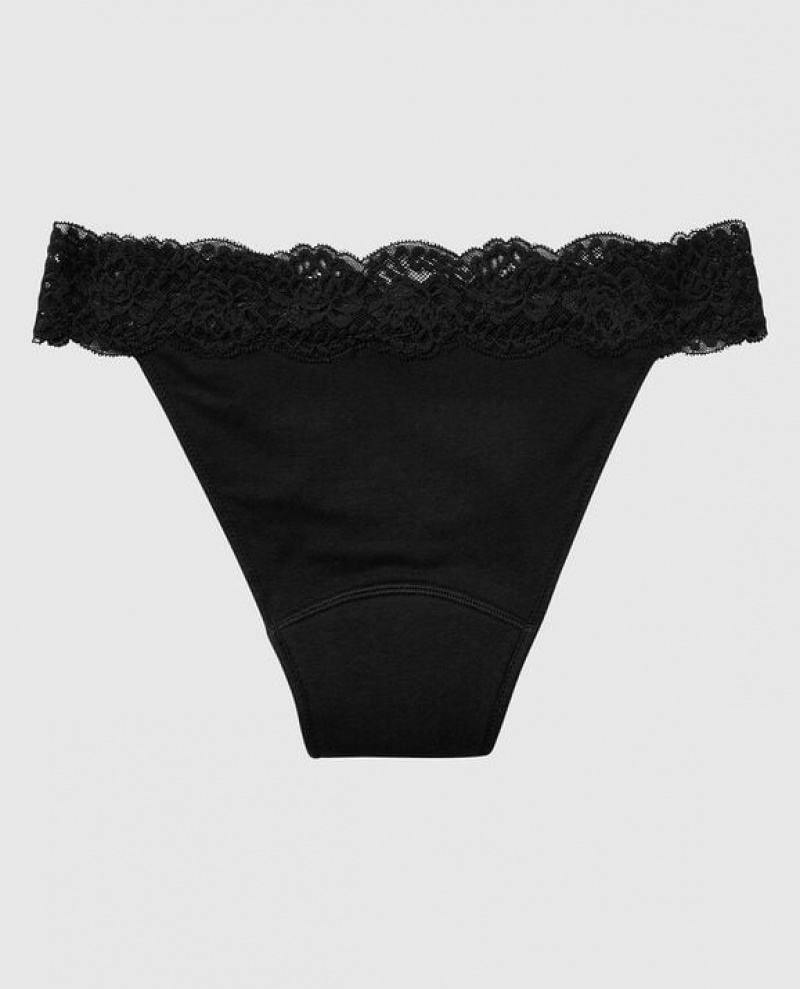 La Senza Mini Cheeky Period Panty Underwear Women Black | 6PDKEvam