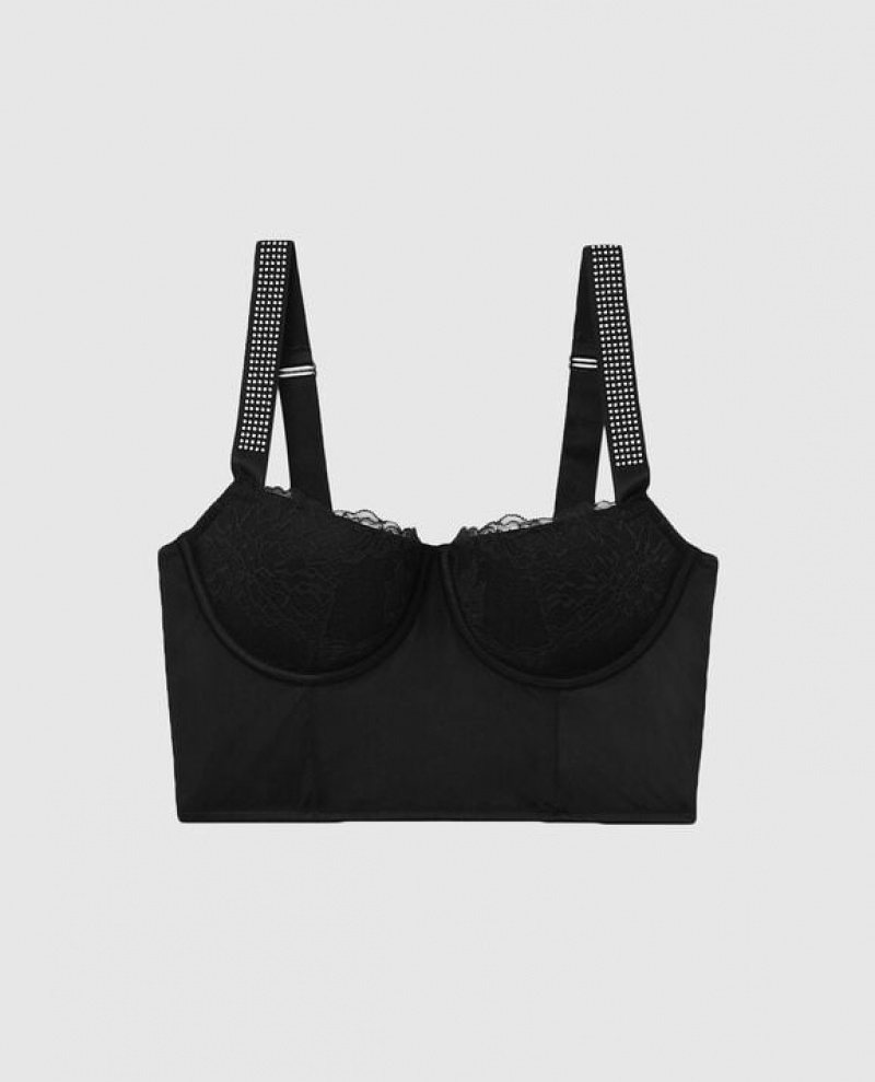 La Senza Push Up Bra Top Lingerie Women Black | v5v8pdEi