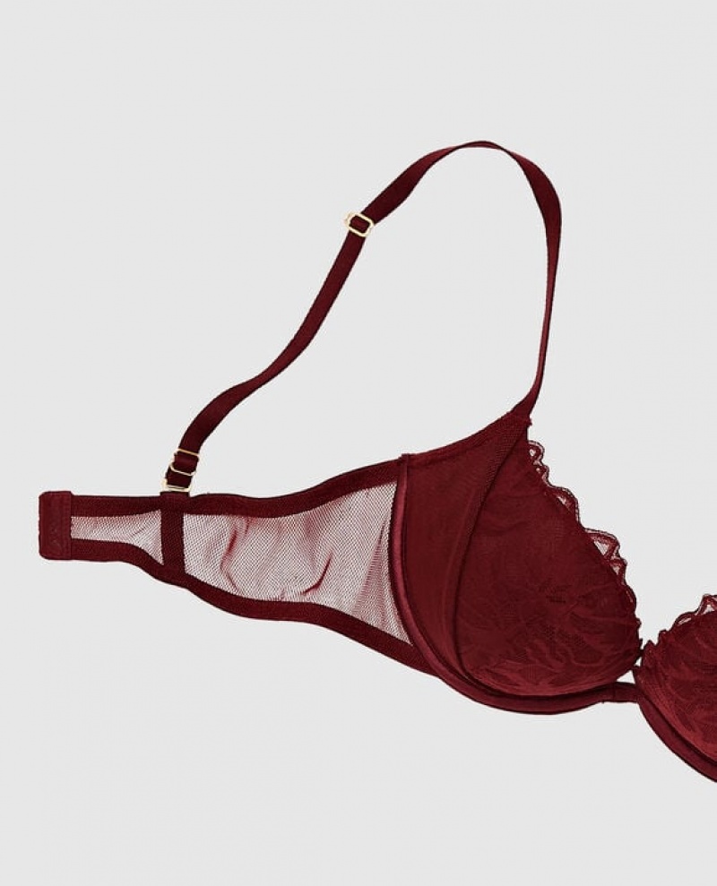 La Senza Push Up Bras Women Red Burgundy | QI1QwXp9