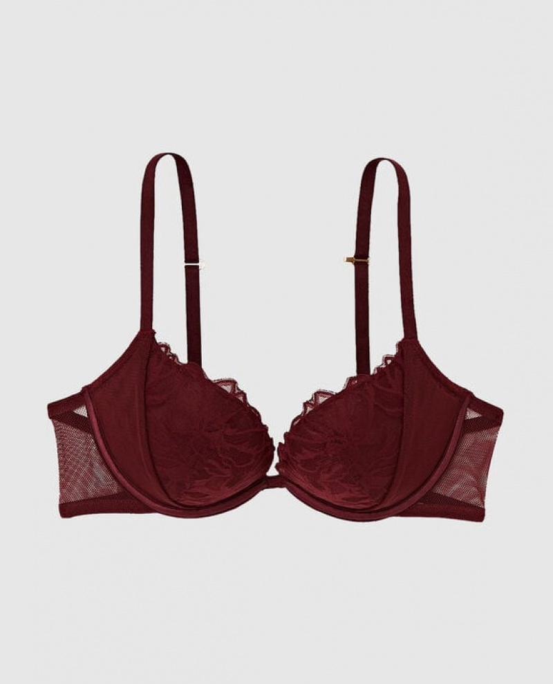 La Senza Push Up Bras Women Red Burgundy | QI1QwXp9