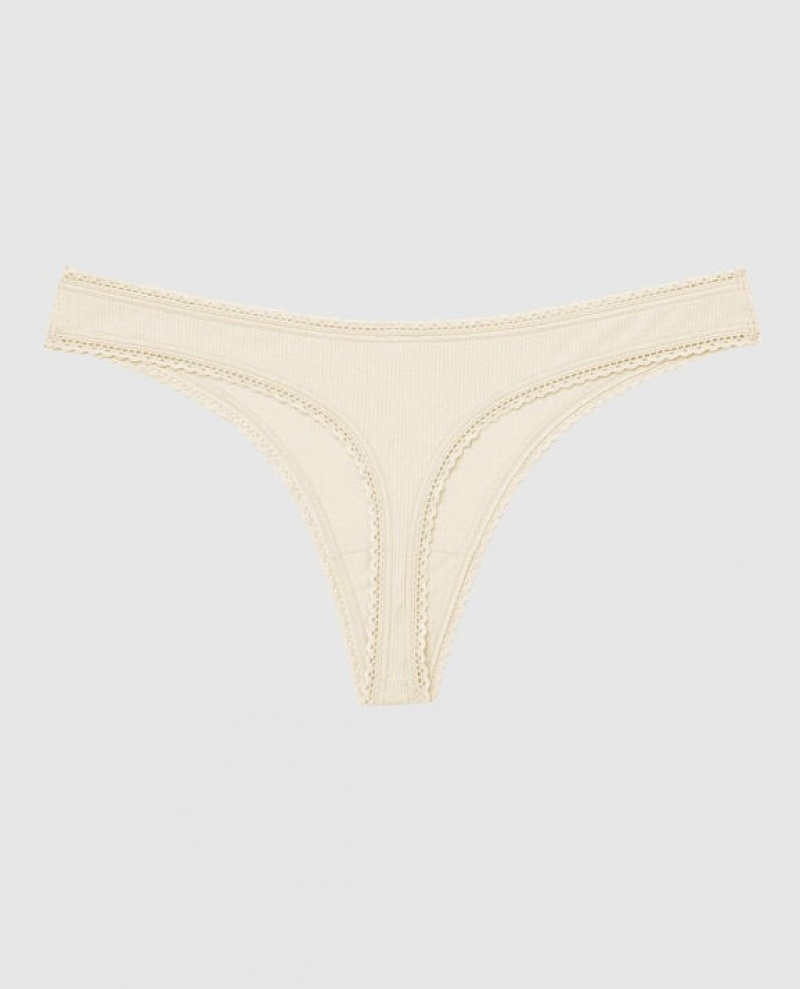 La Senza Thong Panty Underwear Women Pearl | yQybEqmG