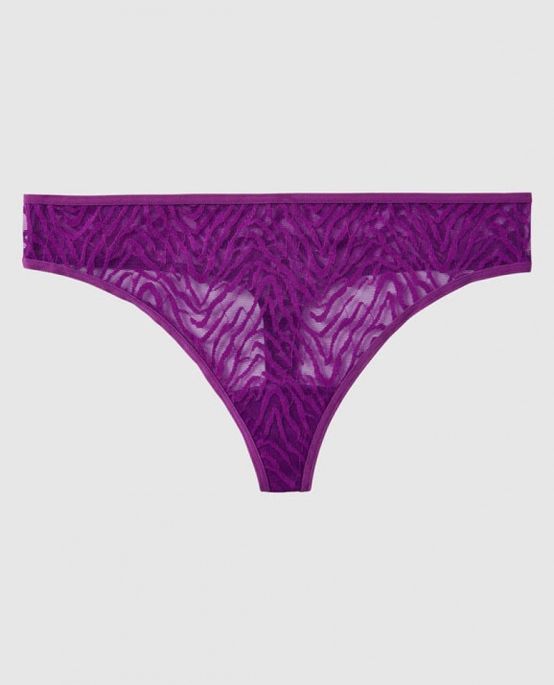 La Senza Thong Panty Underwear Women Purple | pmplzFDt