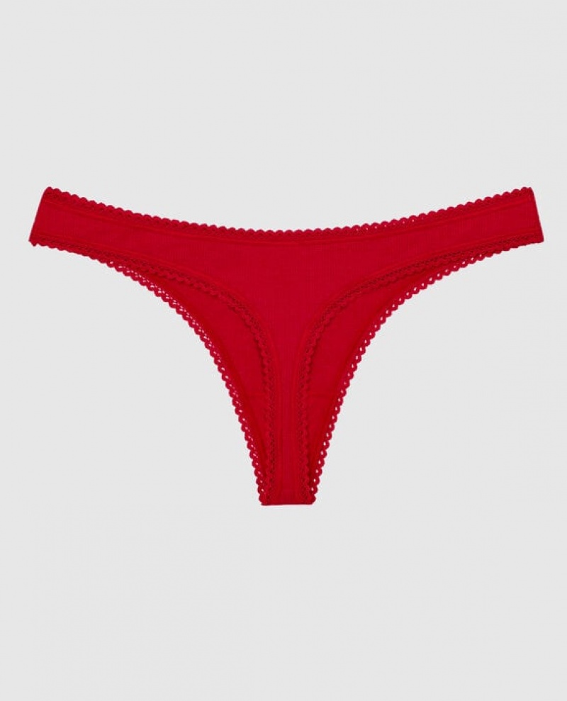 La Senza Thong Panty Underwear Women Red | 1I2PfQxl