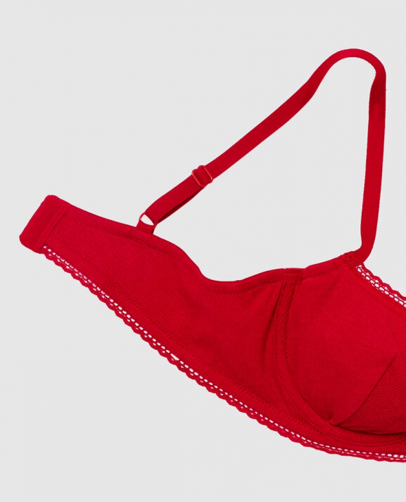 La Senza Unlined Balconette Bras Women Red | UKhOgcnc