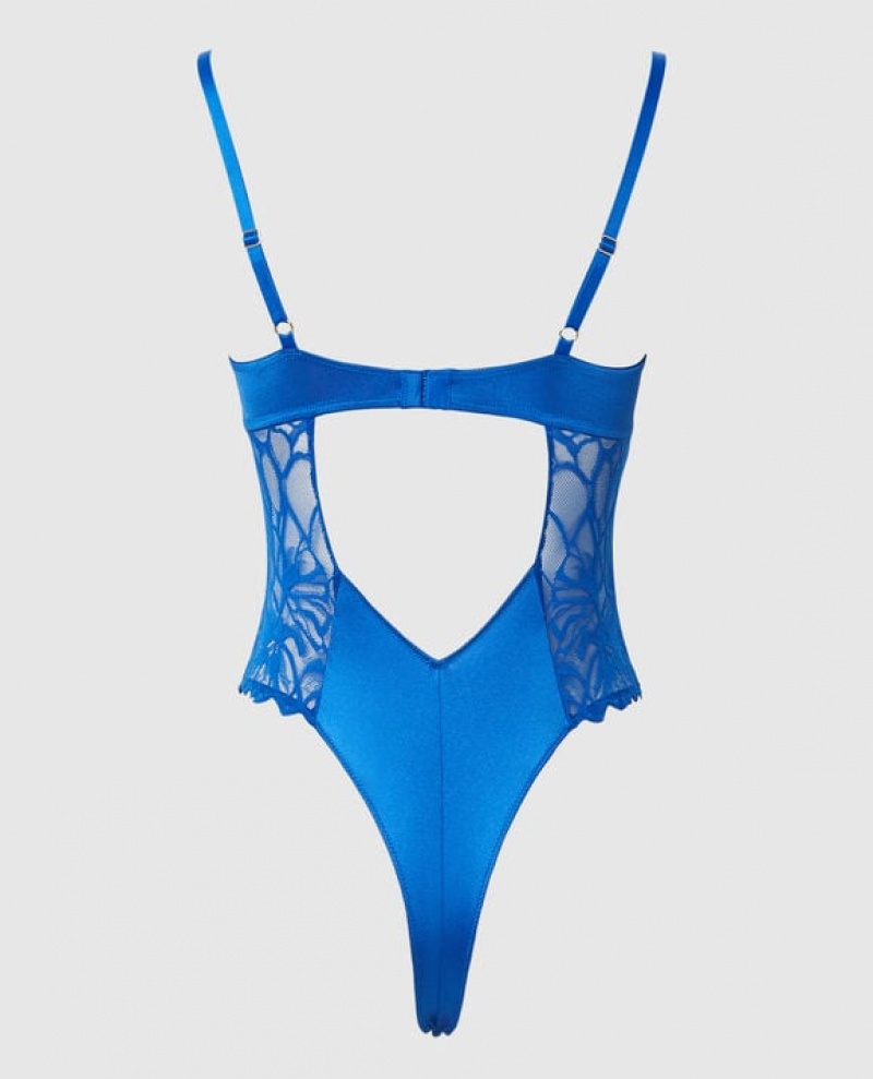 La Senza Unlined Bodysuit Lingerie Women Deep Blue | Yr16Q4sH