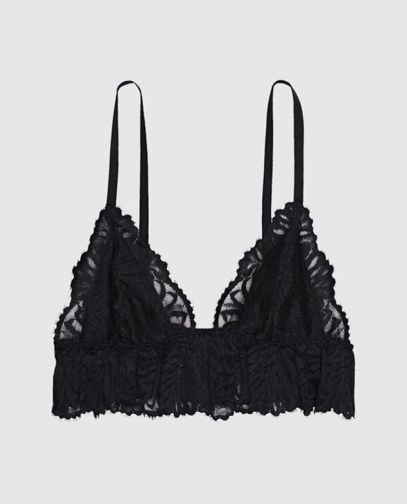 La Senza Unlined Lace lette Bras Women Black | yffIeWVS