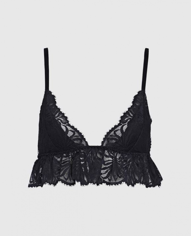 La Senza Unlined Lace lette Bras Women Black | yffIeWVS