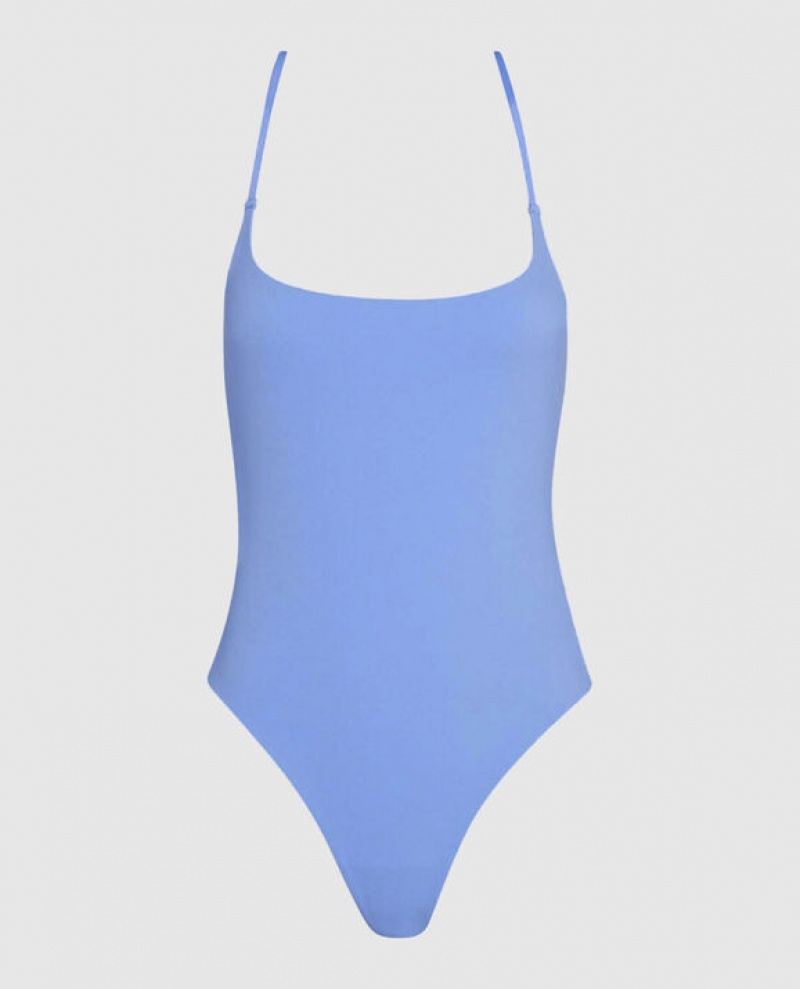 La Senza Unlined Microfiber Bodysuit Lingerie Women Blue | KdVqBGVD