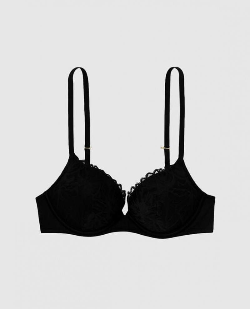 La Senza Up 2 Cup Push Up Bras Women Black | gnSTb6aW