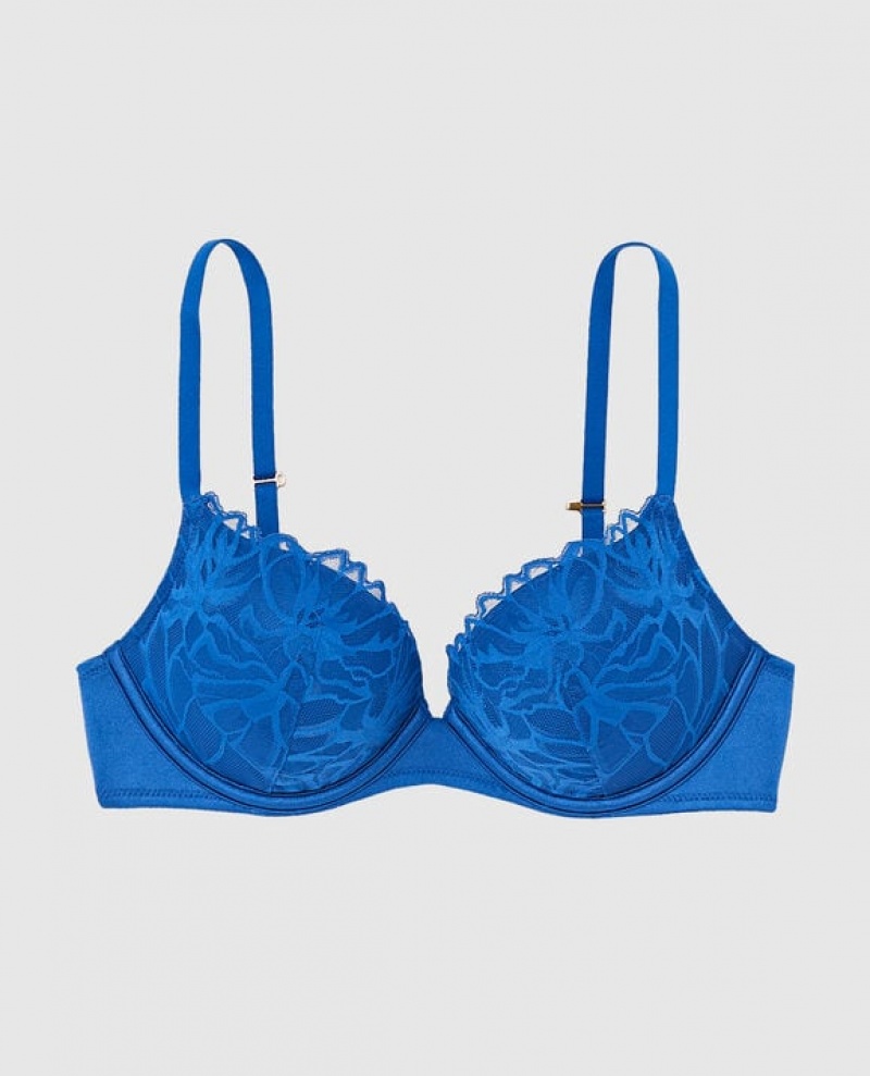 La Senza Up 2 Cup Push Up Bras Women Deep Blue | EB1MrDiQ