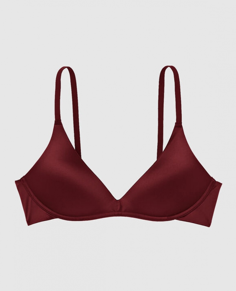 La Senza Wireless Light Push Up Bras Women Red Burgundy | fq2zYttB